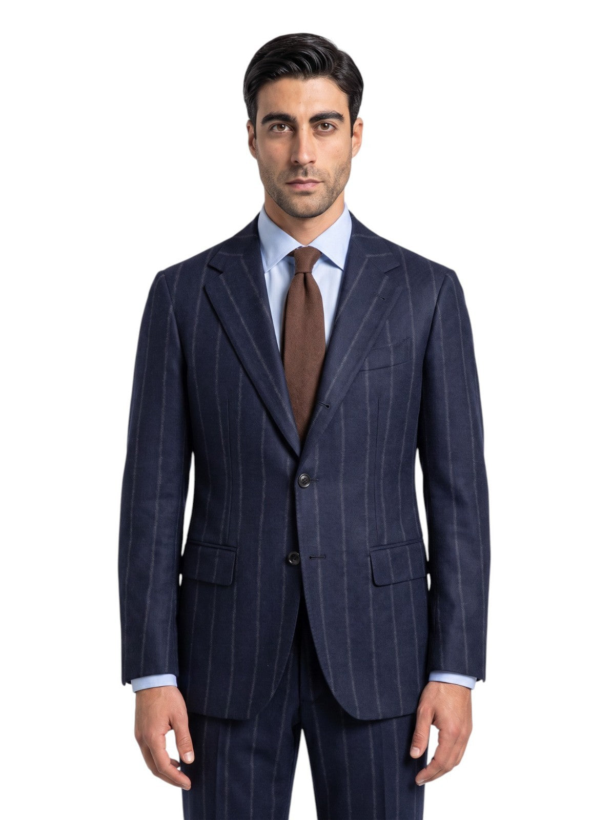 Sartoria DALCUORE NAPOLI Total Hand-Sewn Suit Flannel Wool Blue 40 US / 50 EU