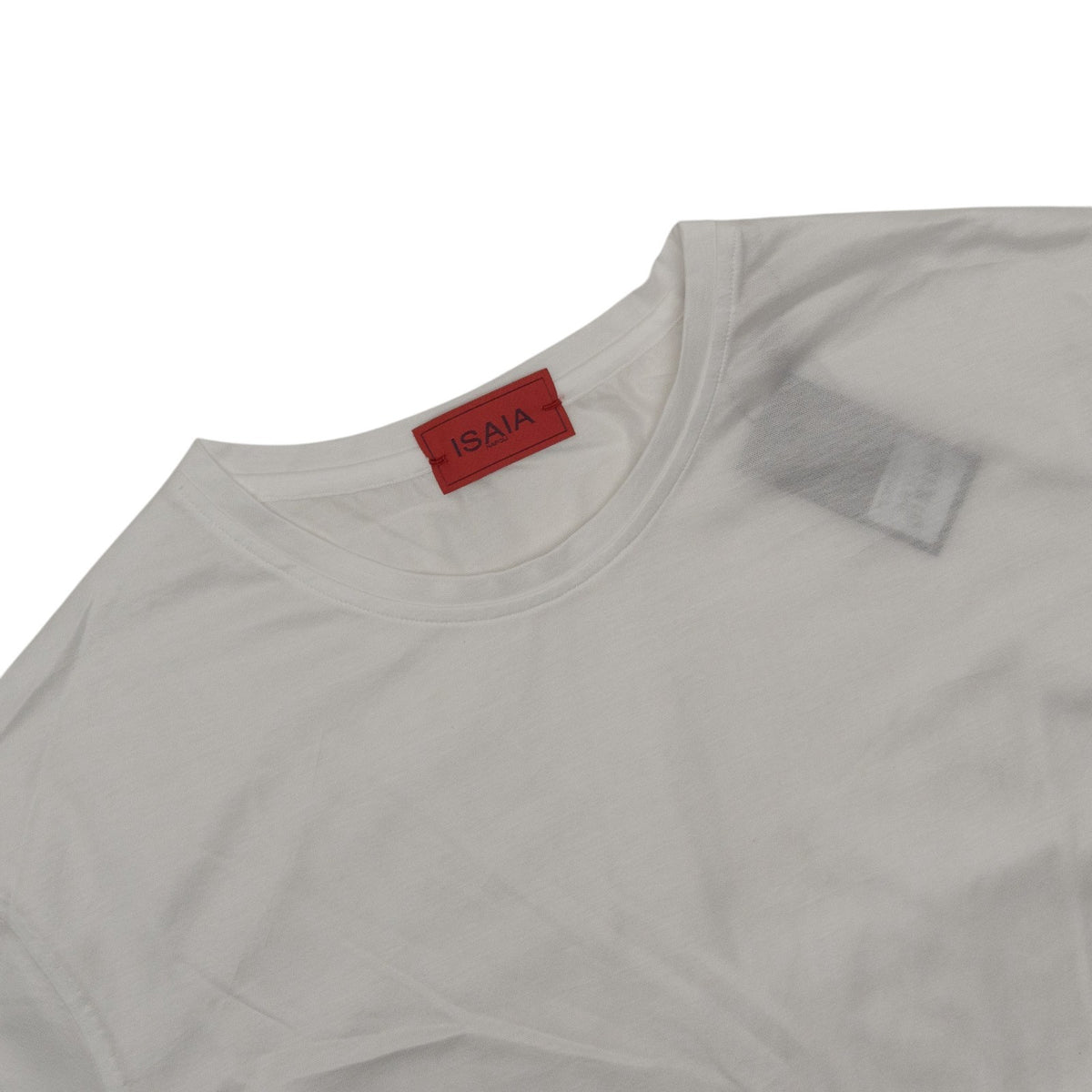 550$ ISAIA NAPOLI White T-Shirt Short Sleeve Cotton LISLE Fil D'ècosse Size XL