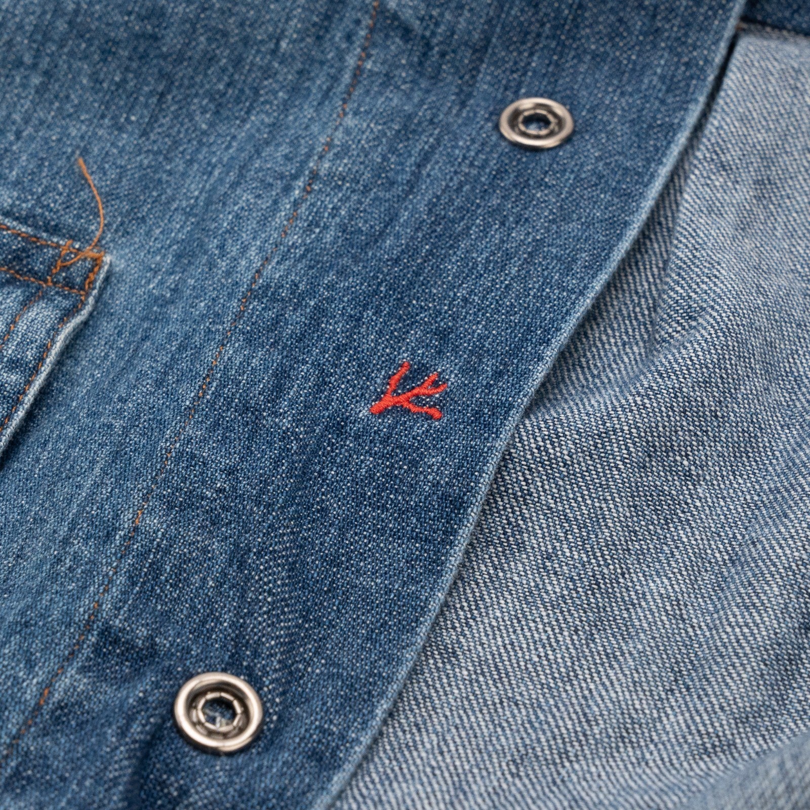 730$ ISAIA NAPOLI Denim Western Shirt Hand-Sewn Blue Cotton 15.5 - 39