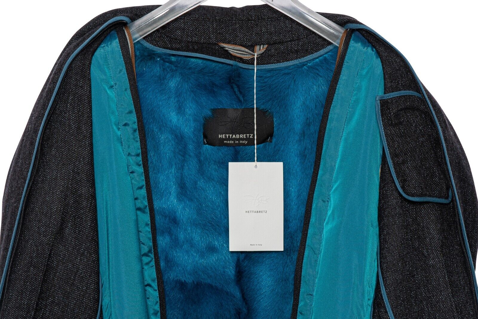 $7000 HETTABRETZ Coat 100% Baby Alpaca Removable Kidskin Fur 38 US / 48 EU Slim