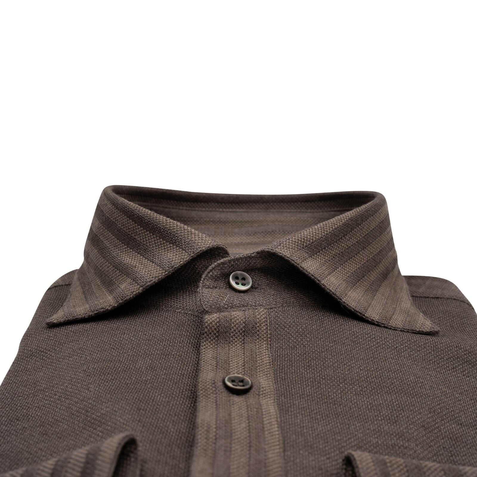 1400$ LUXURY MAROL BOLOGNA Solid Shirt Taupe Wool / Como Silk Jersey Size M