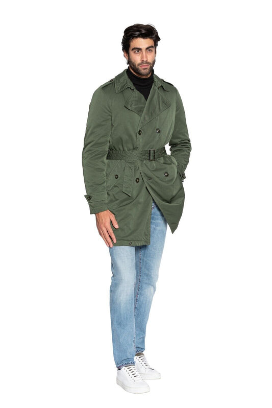 750$ M.I.D.A TOKYO-FIRENZE Trench Coat Parka Padded Miltary Green Made in Italy