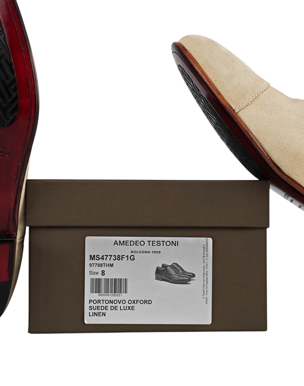 950$ TESTONI Bologna 1929 " Portonovo " Oxford Suede Beige 8 UK / 9 US / 42 IT