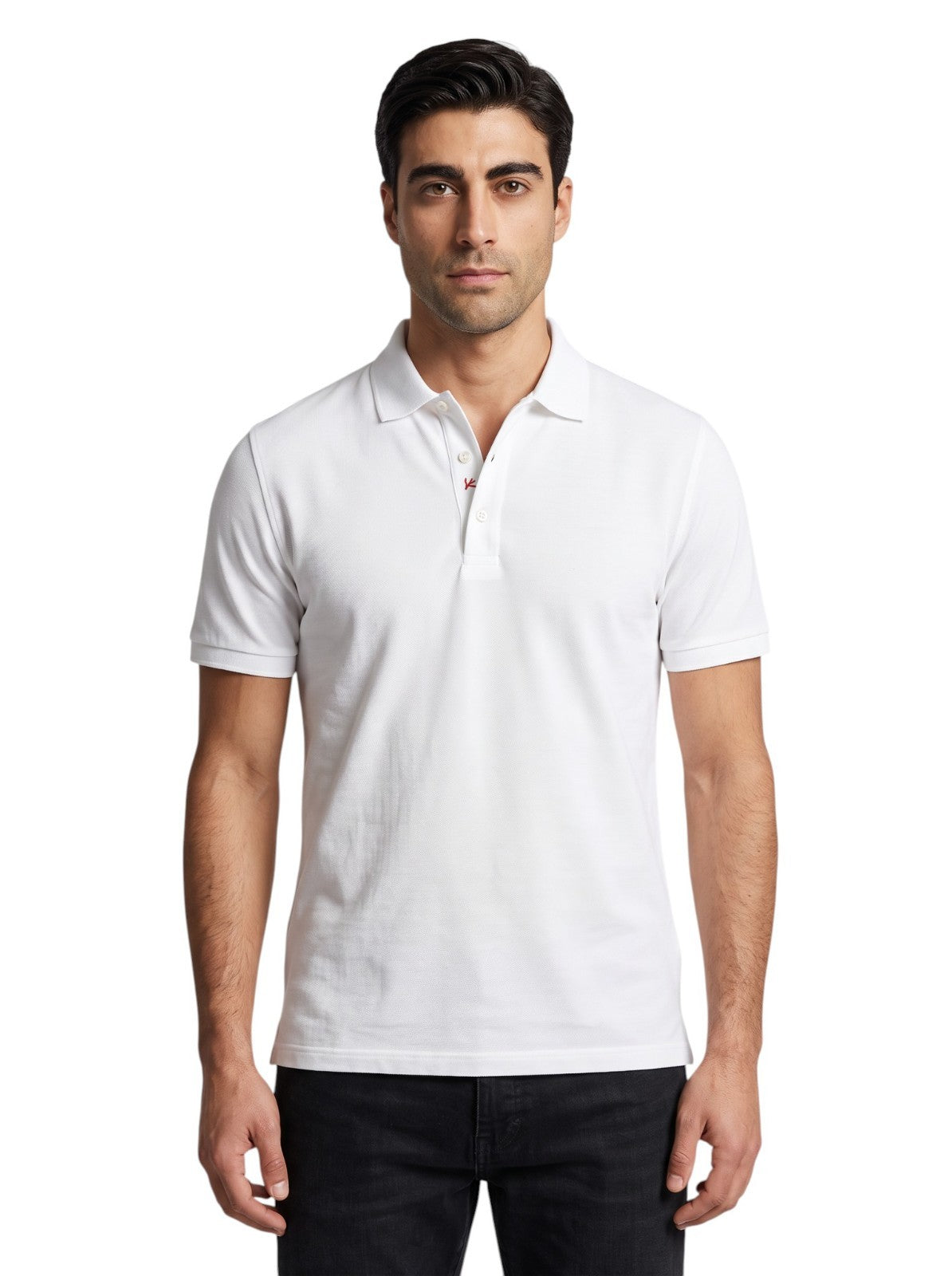 575$ ISAIA NAPOLI Cotton Piquet Short Sleeve Polo White Size S