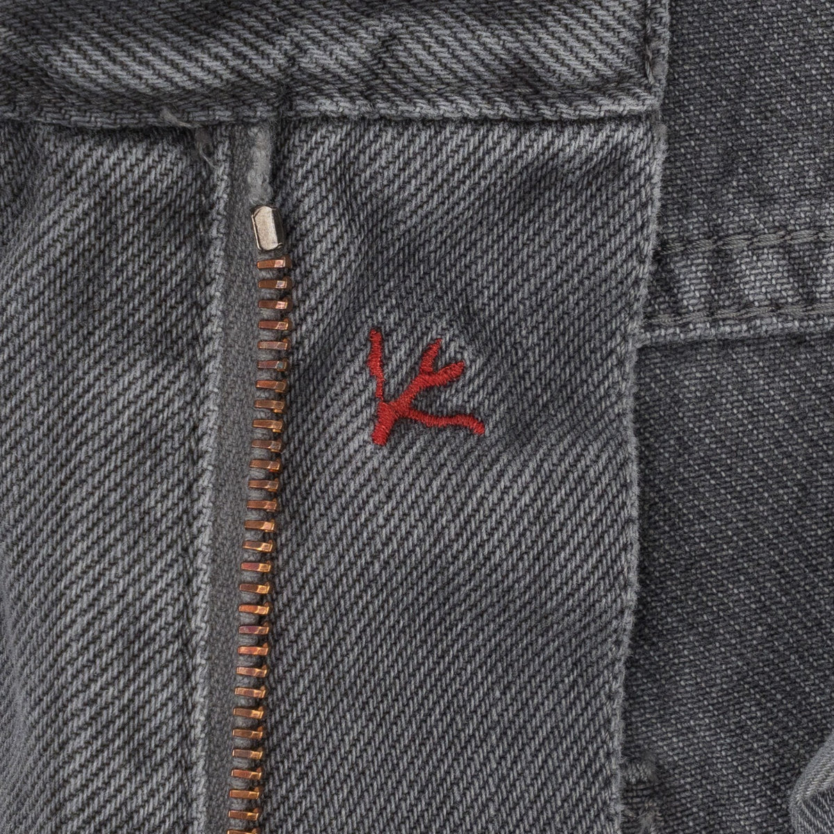 795$ ISAIA NAPOLI "Forcella" Gray Denim Jeans Pant Cotton - Leather Tag Wide Leg