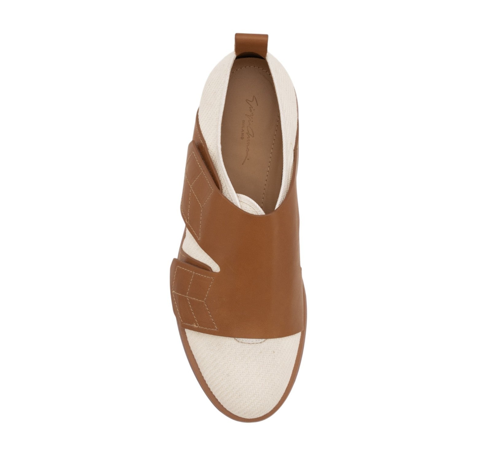 1120$ GIORGIO ARMANI Shoes Sneakers Ivory Canvas Leather 10 UK 11 US 44 IT