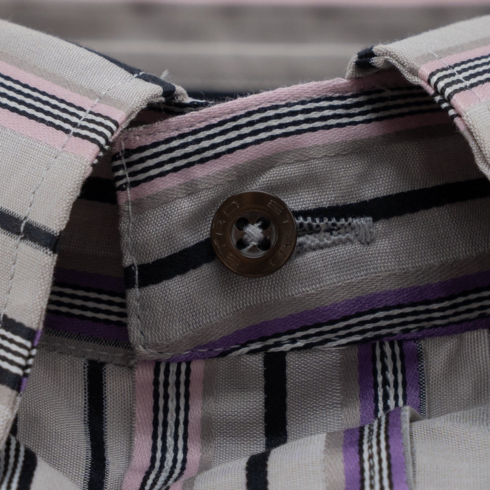 500$ ETRO MILANO Shirt Striped Gray Button Down 100% Cotton Size 15.5 - 39