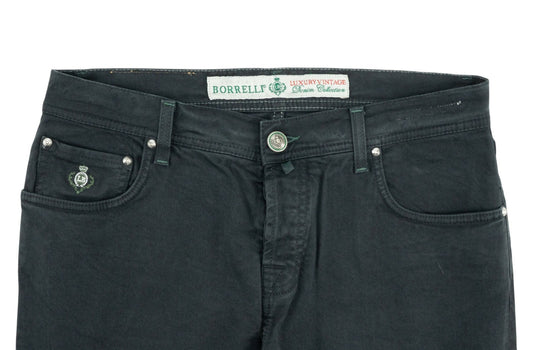 415$ LUIGI BORRELLI NAPOLI Dark Blue Denim Jeans Pant Cotton 35 US / 51 EU