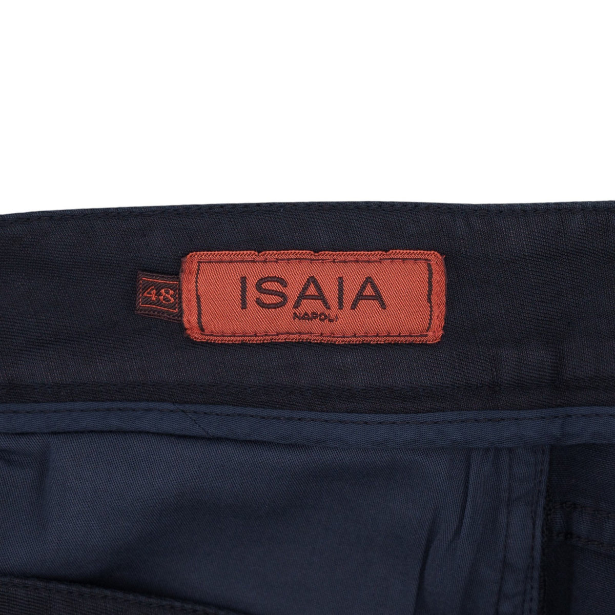 725$ ISAIA NAPOLI Blue Navy 5 Pocket Pant Trouser Cotton - Linen 32 US / 48 EU