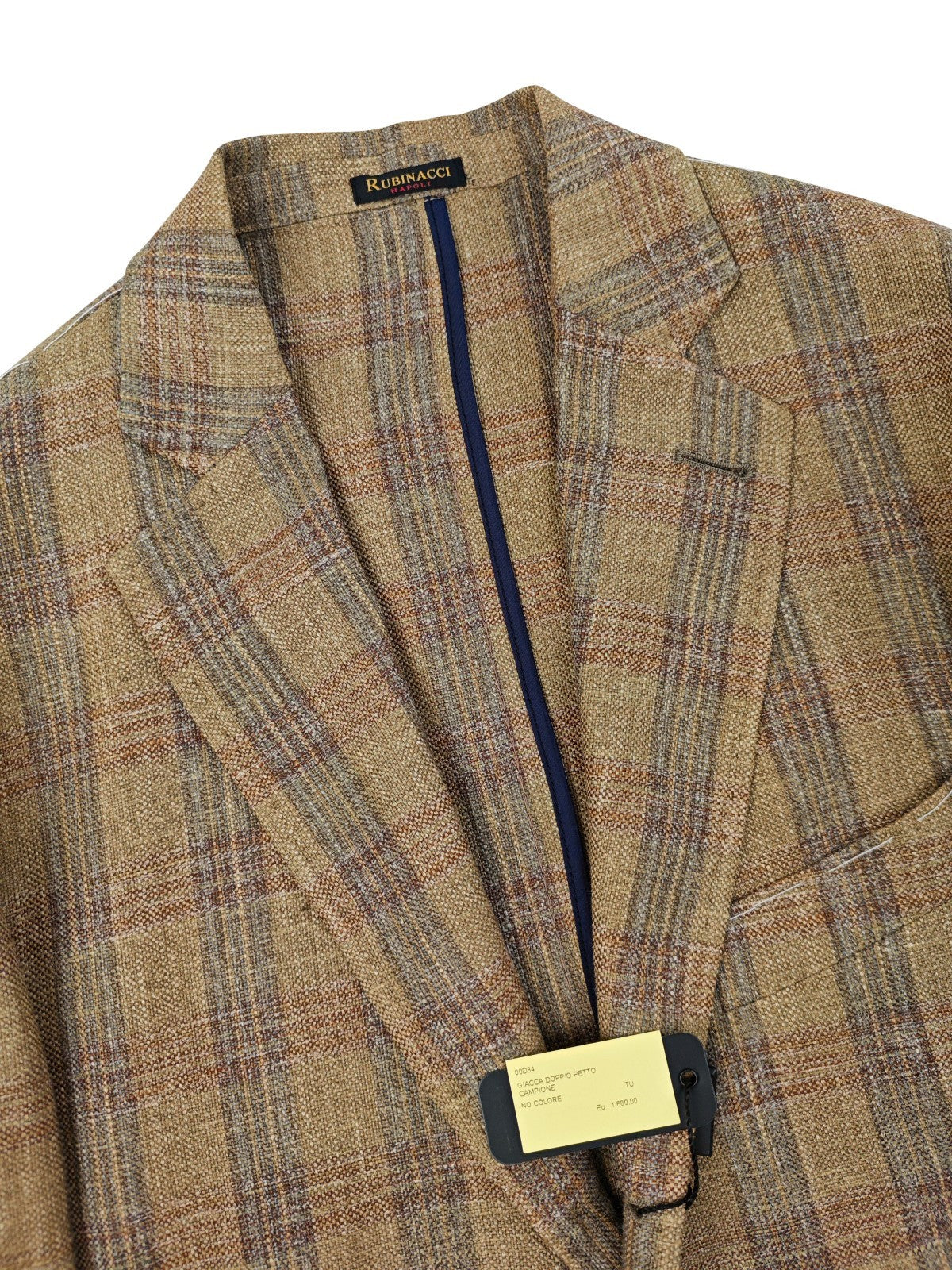 $1950 RUBINACCI NAPOLI Beige Jacket Sport Coat Silk Linen Bamboo 36 US / 46 EU