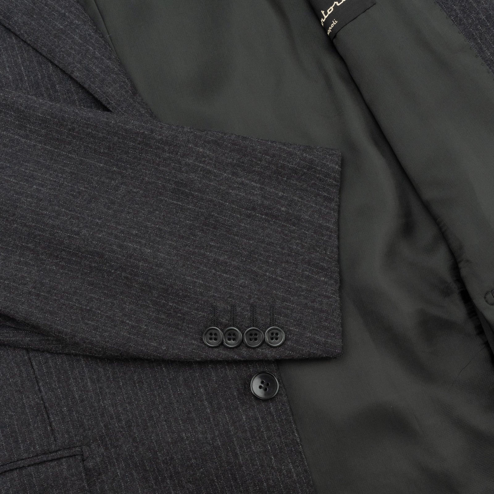 2800$ SARTORIO NAPOLI by KITON Gray Handmade Suit Wool Pinstripe 44 US / 54 IT