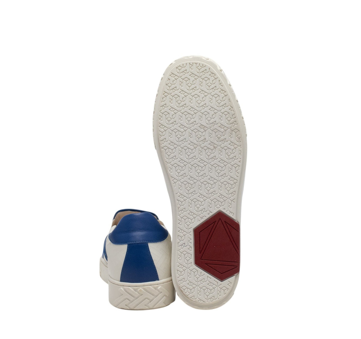 700$ TESTONI "Ravenna" Sneaker Slip On Interlocking Calf White 8 UK /9 US /42 IT