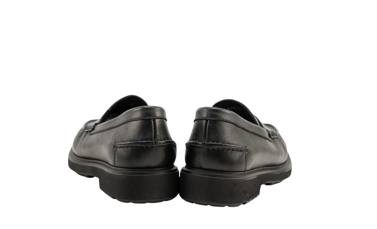 1050$ TESTONI Penny Loafers Black Calf Black Lug Sole 8 UK / 9 US / 42 IT