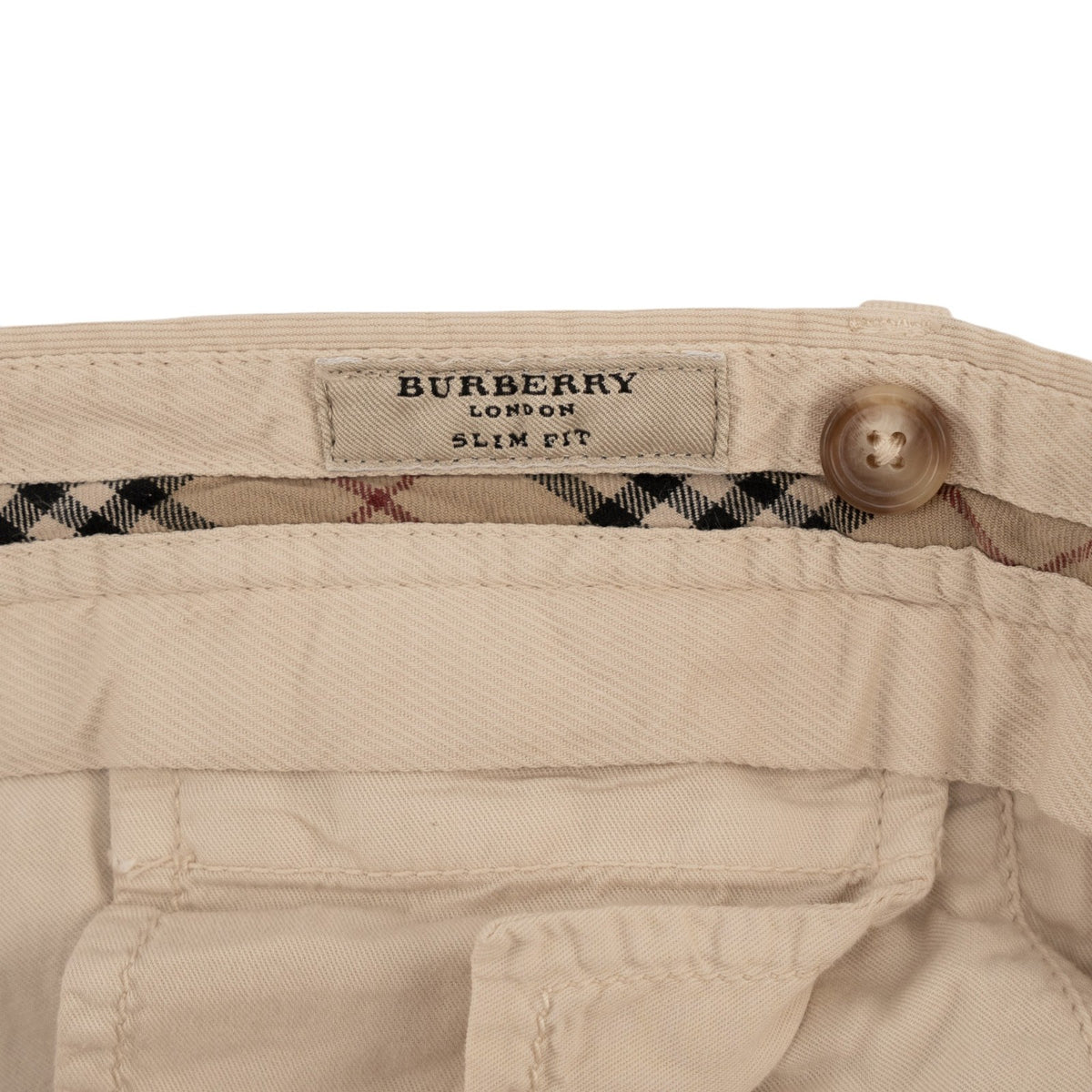 700$ BURBERRY LONDON Beige Chino Pant Twill Cotton Slim Fit 42 US / 58 EU