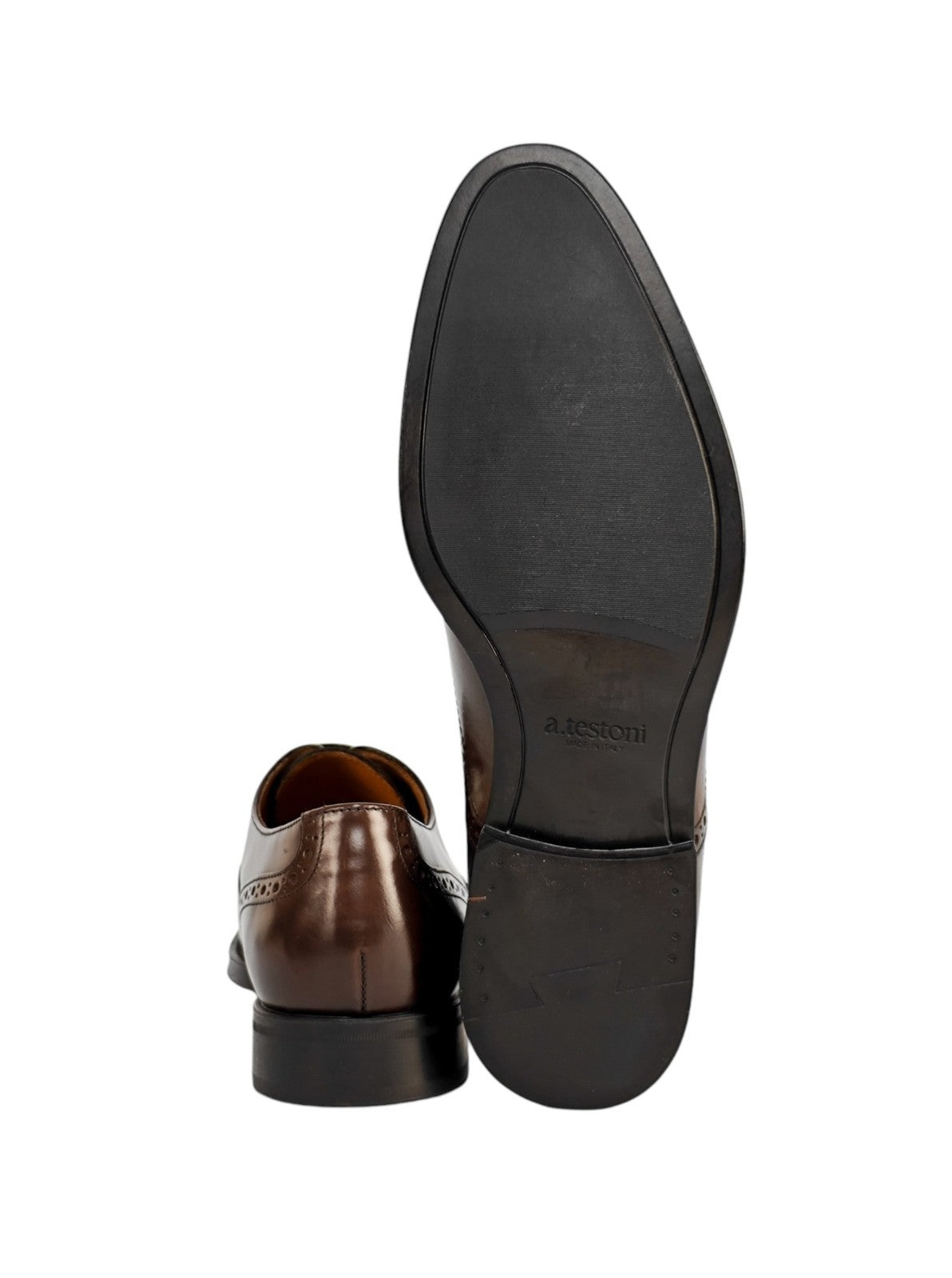 950$ TESTONI 1929 Oxford Shoes Brogue Burnished Calf Brown 7 UK / 8 US / 41 IT