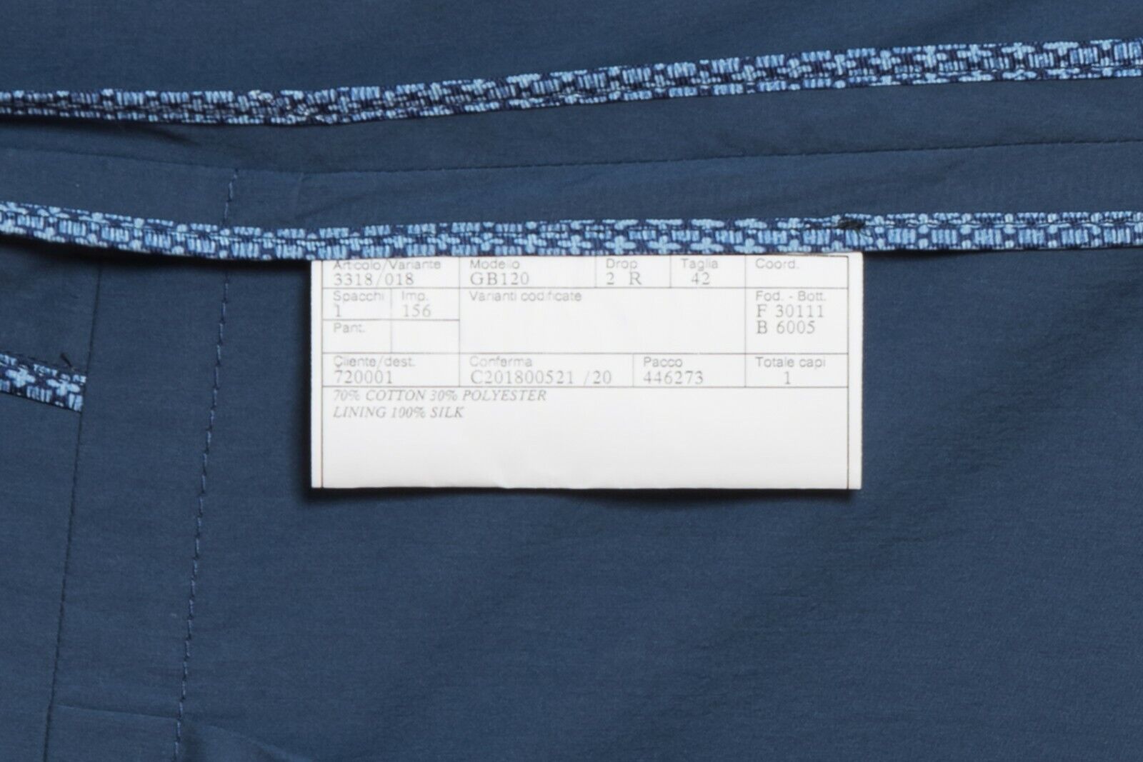 BELVEST Blue Cotton Woman Martingale Jacket Lined in Silk 42 IT / 6 US / 38 FR