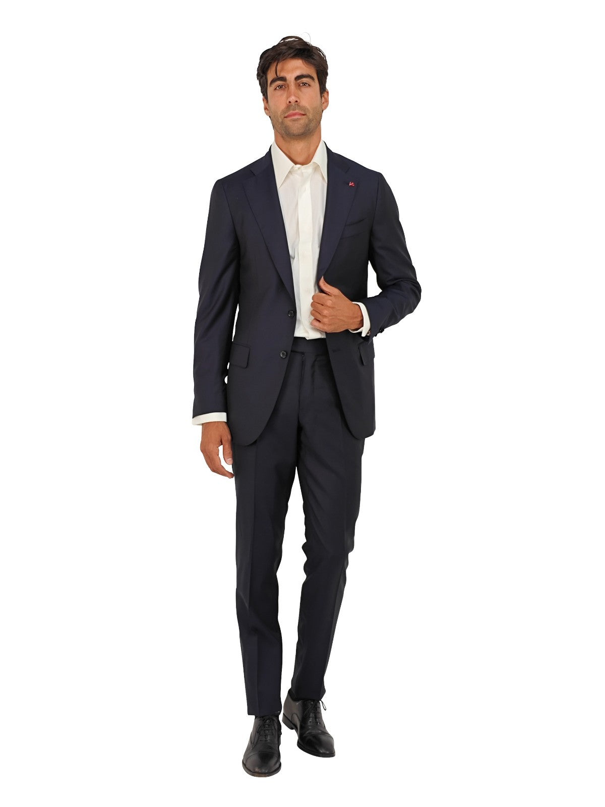$6500 ISAIA NAPOLI "Aquaspider" Blue Navy Solid Hand-Sewn Suit Wool