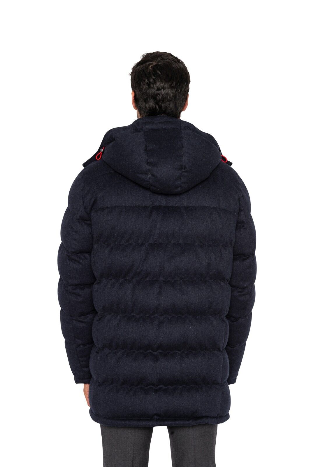 $6500 ISAIA NAPOLI Blue Navy Goose Down Hooded Puffer Coat 100% Cashmere