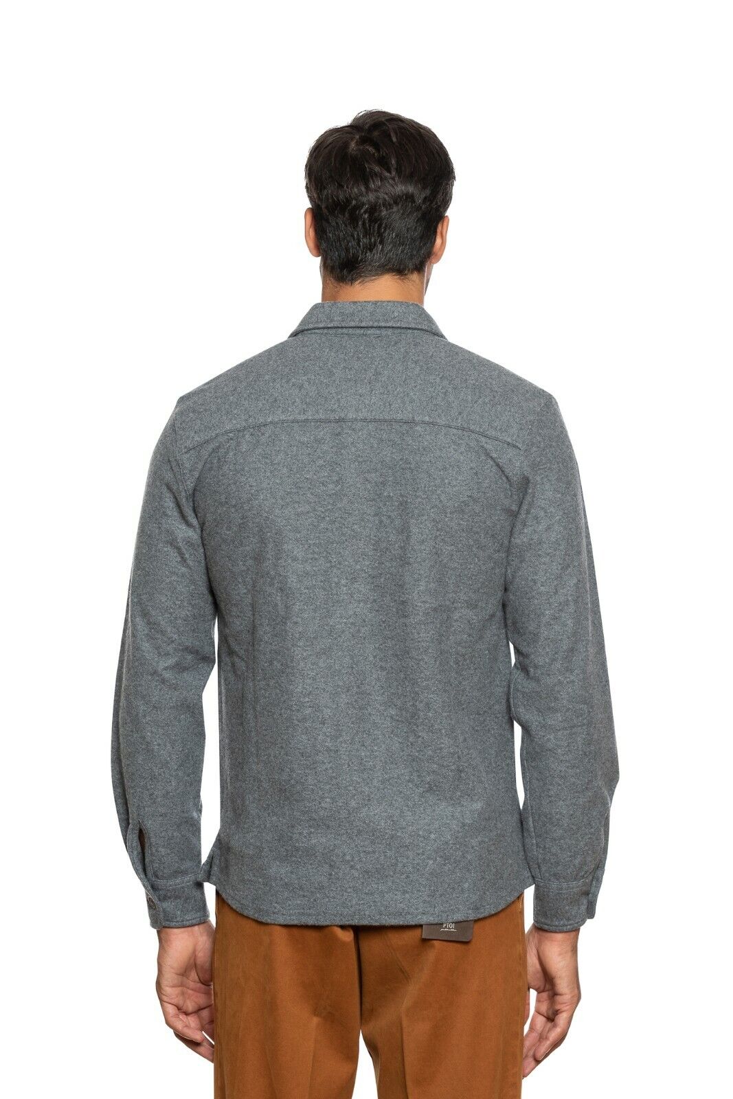 $1300 FEDELI CASHMERE Gray Oveshirt Jacket 100% Cashmere Flannel
