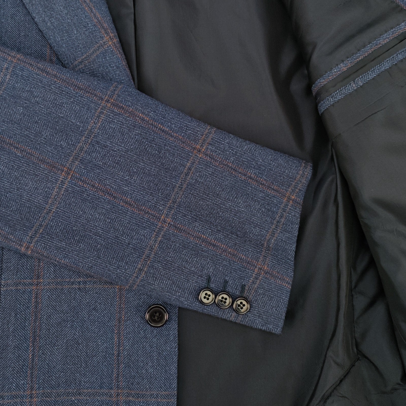 4800$ BRIONI Sport Coat Blue Windowpane Wool Super 150’s 3/2 Roll 40 US / 50 IT