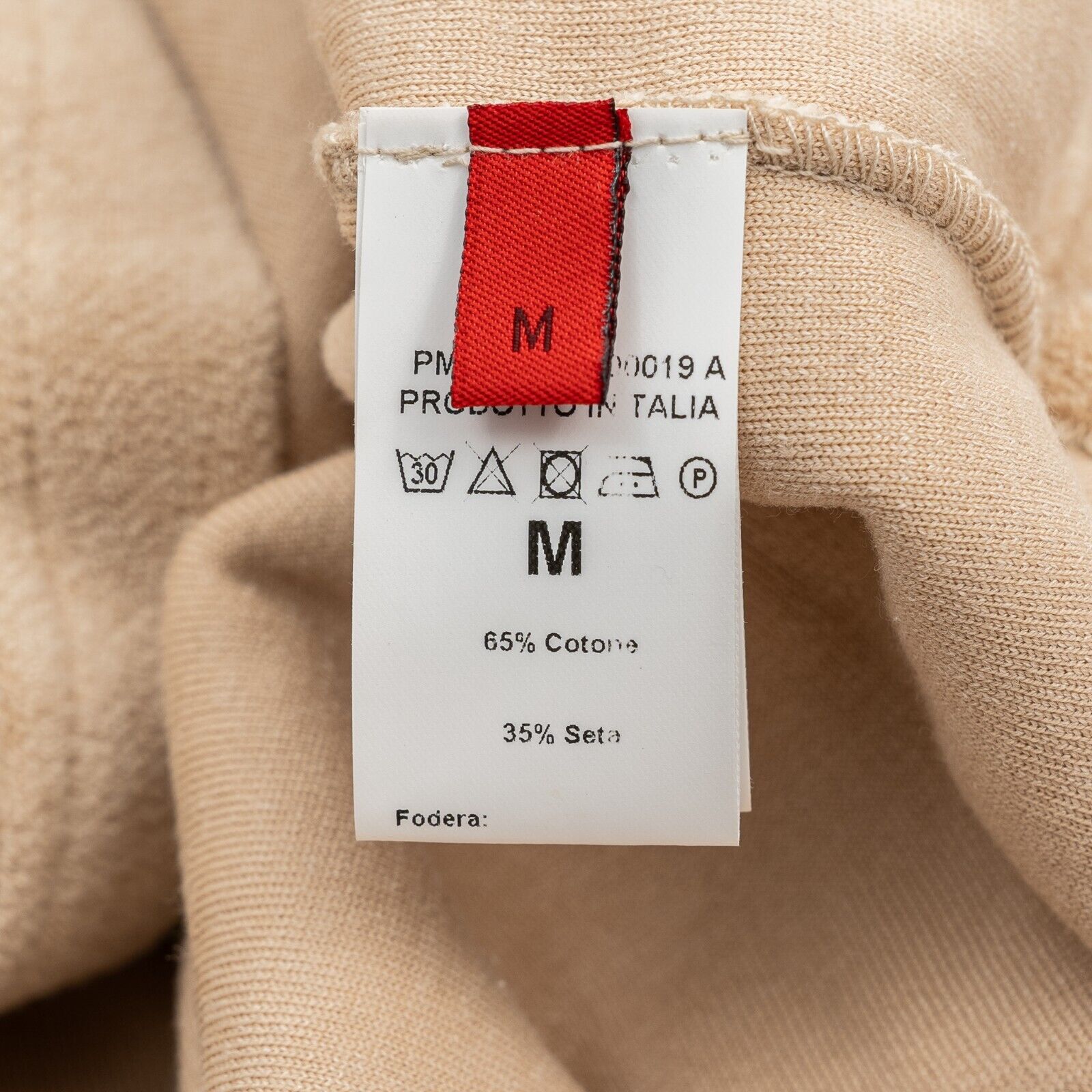 1100$ ISAIA NAPOLI Beige Terry Hooded Sweater Cotton / Silk Size M Relaxed Fit