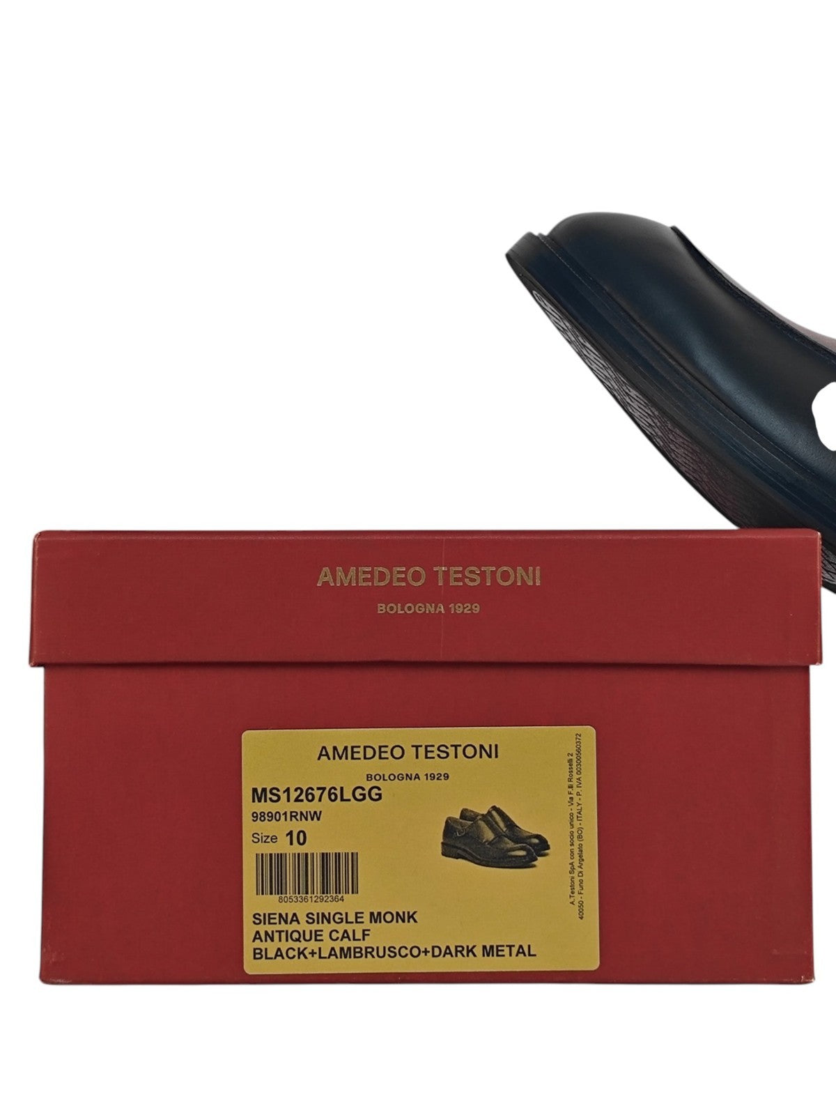 1350$ TESTONI Bolognese Goodyear Monk Shoes Black Calf 10 UK / 11 US / 44 IT