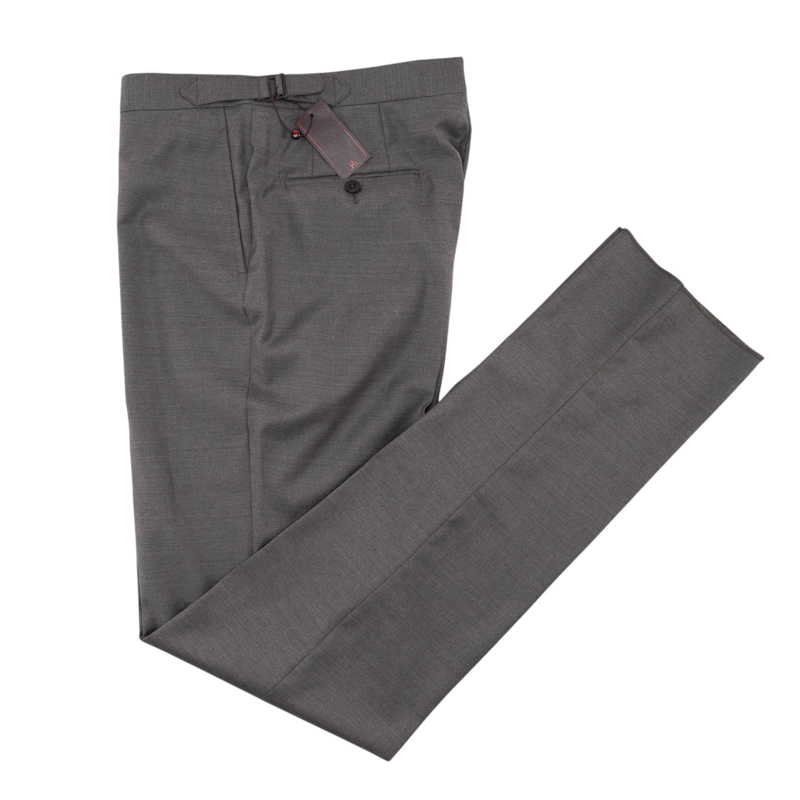 1550$ ISAIA Tapered Dress Pant Wool Aquaspider 160's Gray 34 US / 50 EU R