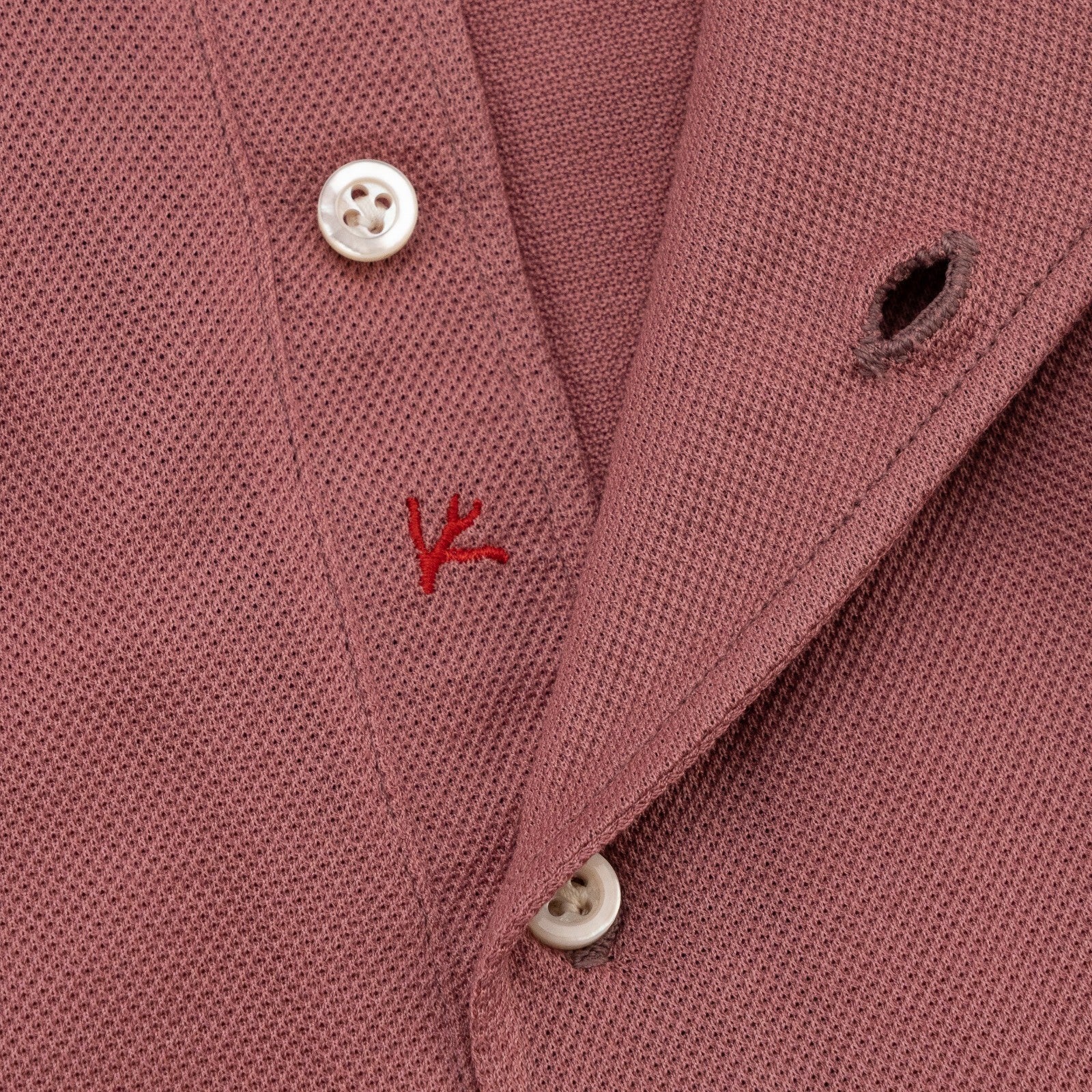 575$ ISAIA NAPOLI Garment Dyed Cotton Piquet Short Sleeve Polo Antique Pink