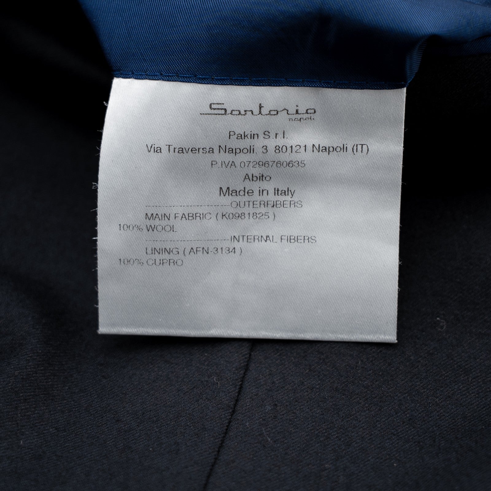 1800$ SARTORIO KITON Blue Midnight Jacket Sport Coat Wool 14 Micr 38 US 48 EU 7R