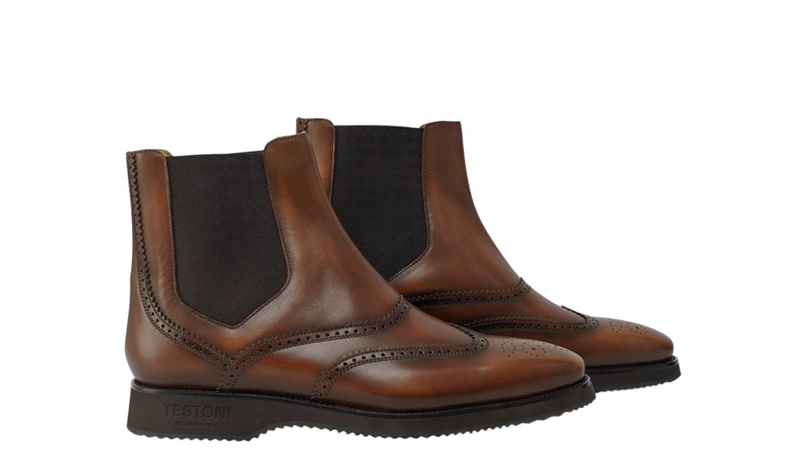 1550$ TESTONI Chelsea Boot Shoes Antique Calf Brown 8 UK / 9 US / 42 IT