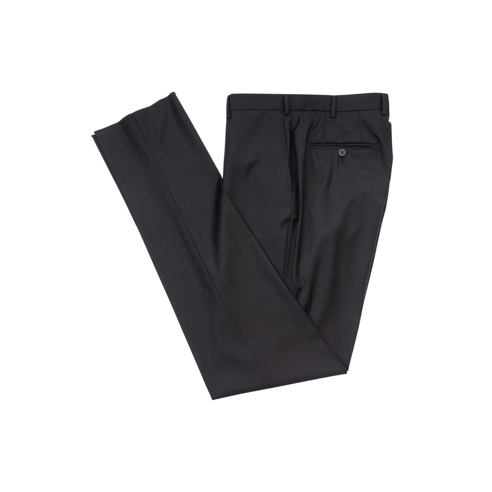 $6500 ISAIA NAPOLI "Aquaspider" Black Hand-Sewn Suit Fine Wool 8R ( Regular)