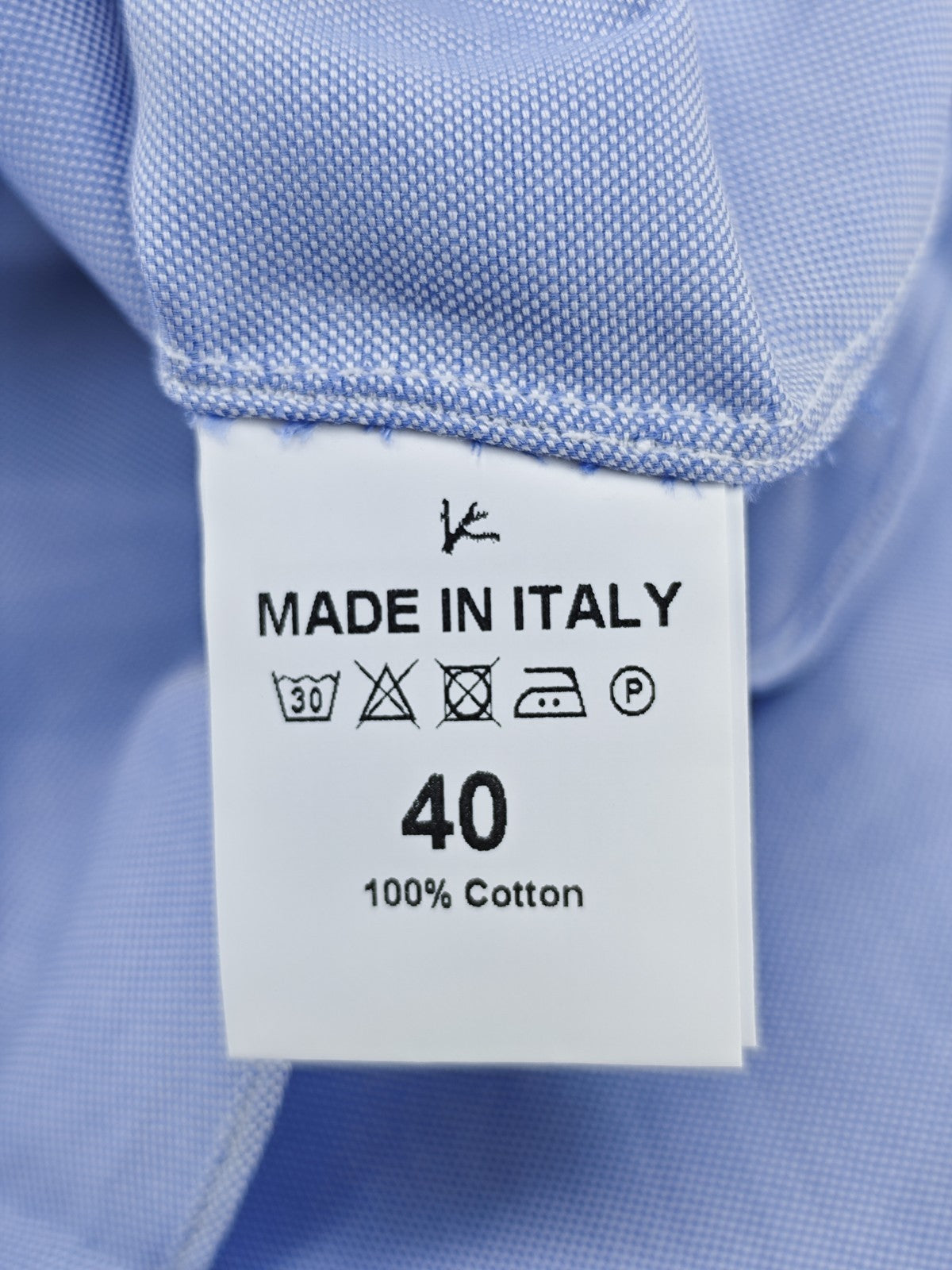 780$ ISAIA NAPOLI "Mix" Dress Shirt Blue Solid Oxford Cotton 15.75 - 40