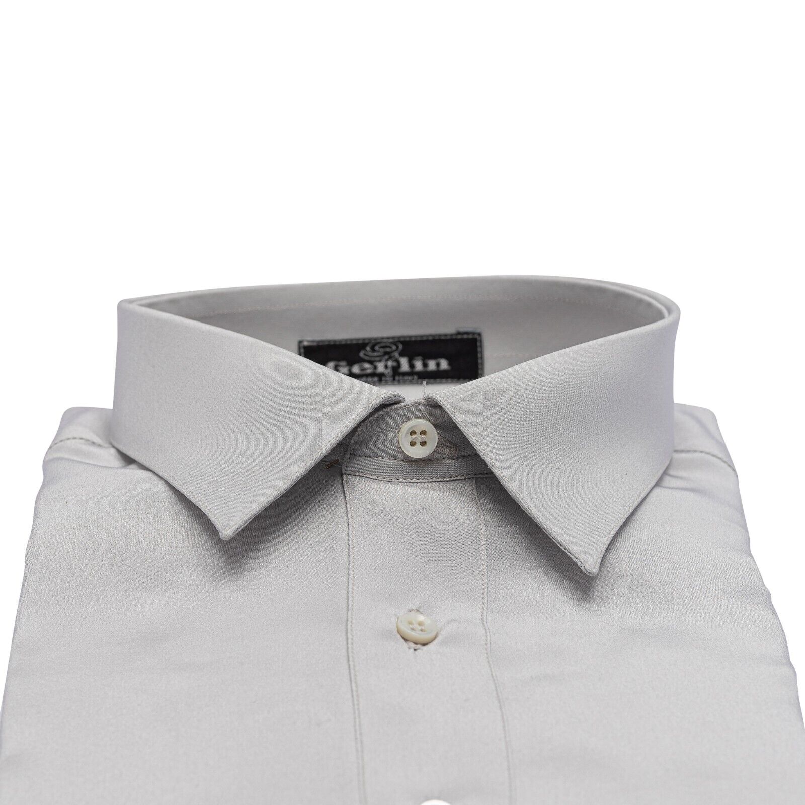 1400$ ITALIAN LUXURY GERLIN Shirt Gray 100% Crèpe Silk  3M ZILLI