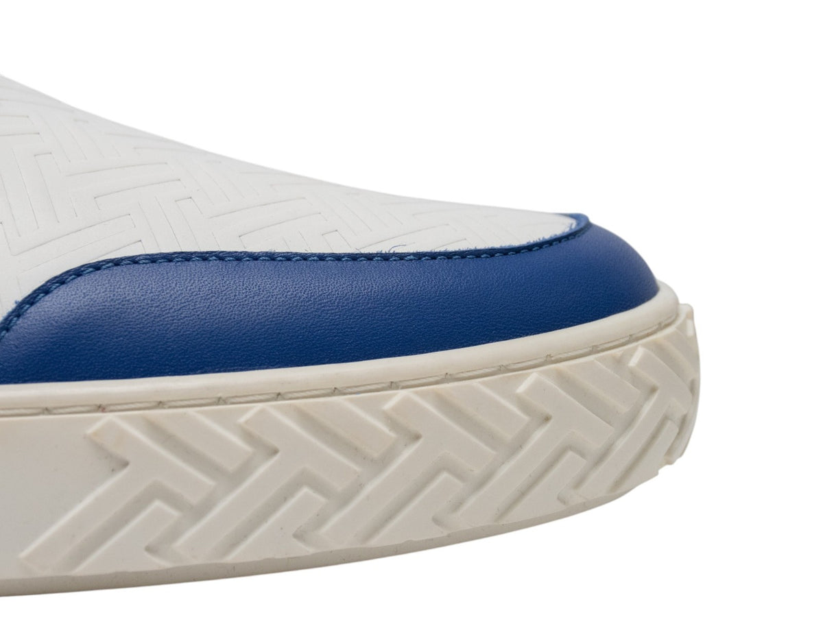 700$ TESTONI "Ravenna" Sneaker Slip On Interlocking Calf White 8 UK /9 US /42 IT