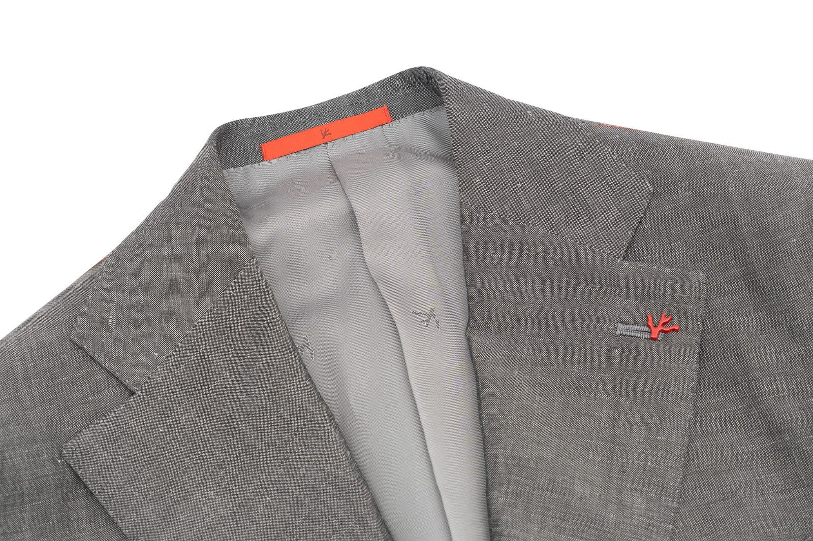 $5800 ISAIA NAPOLI Gray Hand-Sewn Suit Wool & Linen 38 US / 48 EU 8R