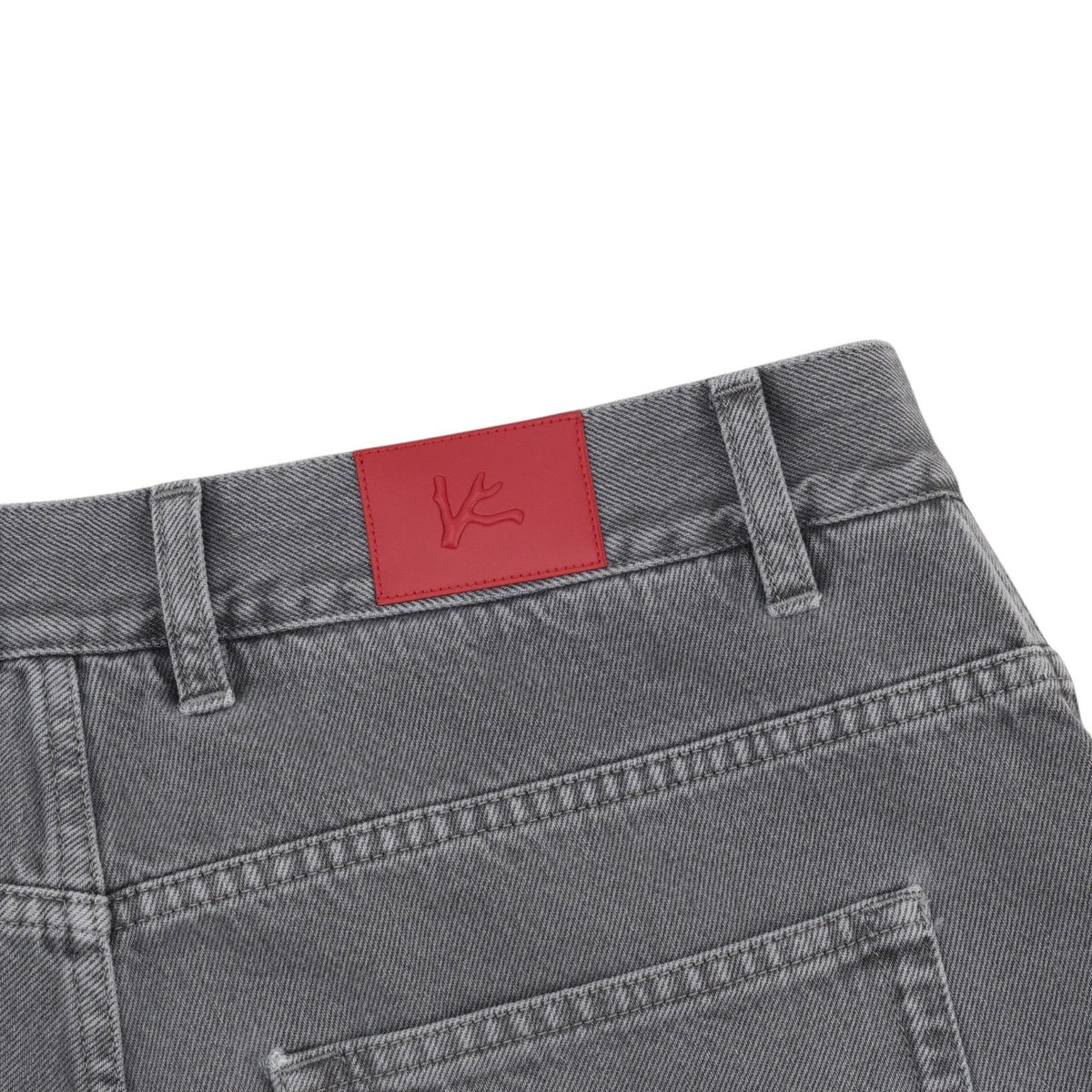 795$ ISAIA NAPOLI "Forcella" Gray Denim Jeans Pant Cotton - Leather Tag Wide Leg