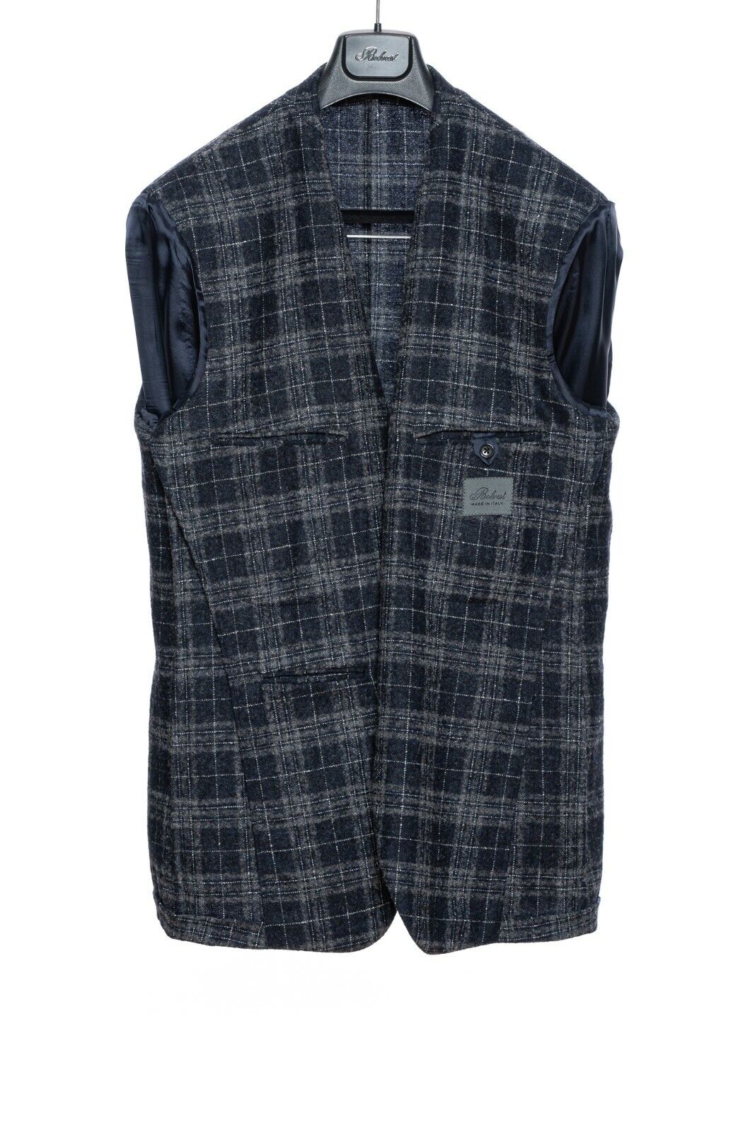 $2190 BELVEST Gray Blue Check Baby Alpaca Wool Jacket 44 US / 54 EU Drop 7R