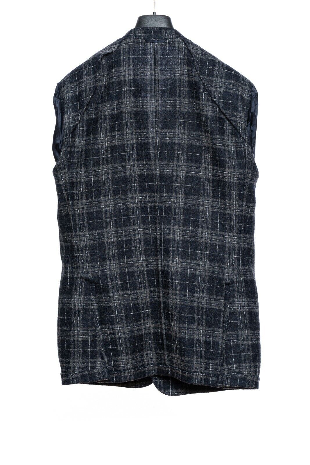 $2190 BELVEST Gray Blue Check Baby Alpaca Wool Jacket 44 US / 54 EU Drop 7R
