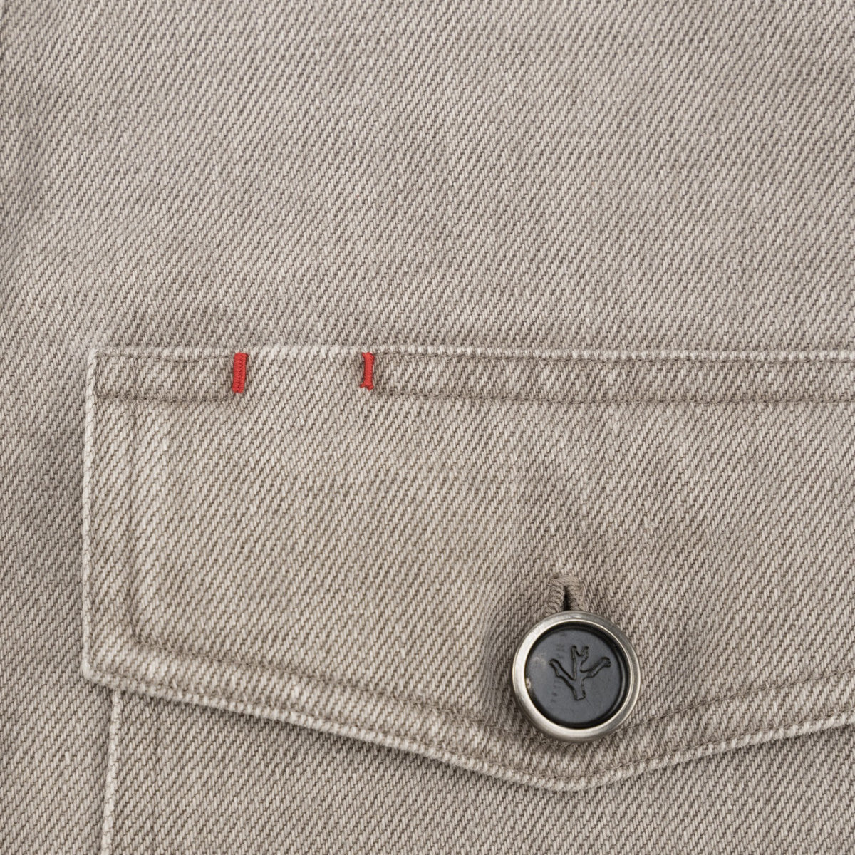 $1650 ISAIA NAPOLI Washed Sand / Beige Overshirt Jacket Denim Cotton Size S