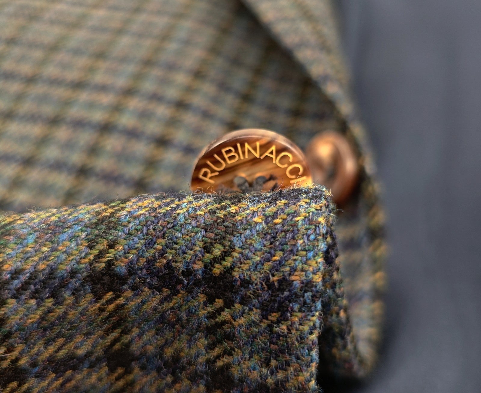 $1670 RUBINACCI NAPOLI Green Blue Checks Jacket Sport Coat Wool 44 US / 54 EU