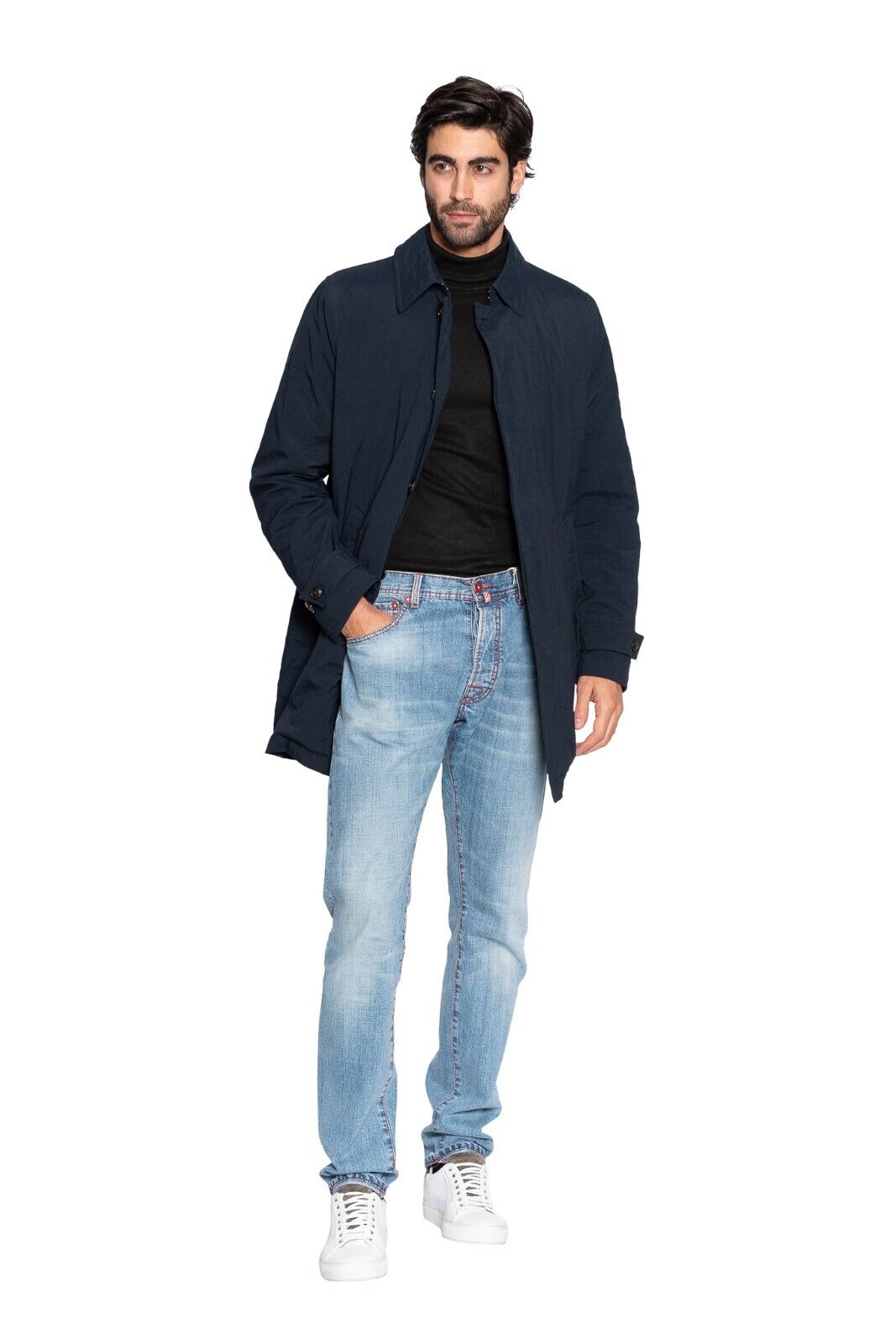 750$ MI.DA TOKYO-FIRENZE Trench Coat Japan Fabric Water Repellent 38 US / 48 EU