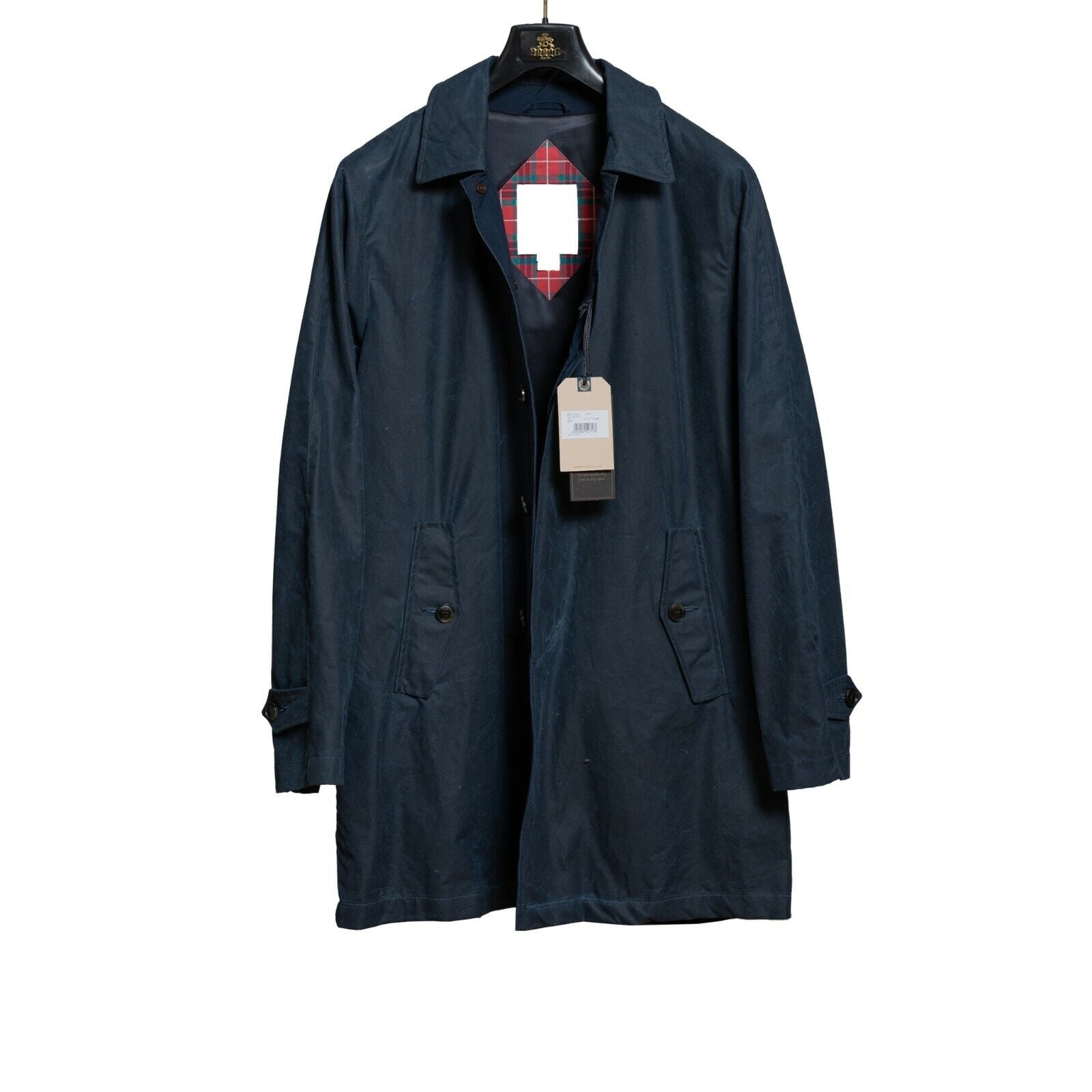 720$ BARACUTA G10 Winter Trench Coat Navy Wax Cotton by Stevensons of Scotland