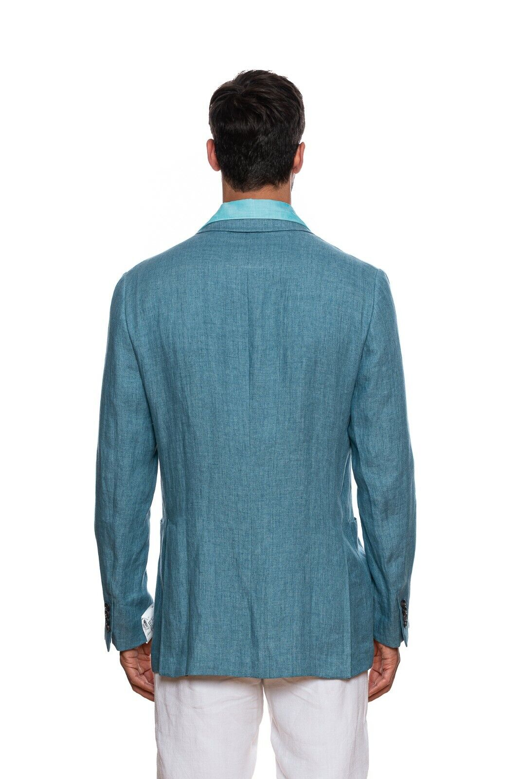 BELVEST Hand Made in Italy Jacket Blazer Pure Linen Aquamarine 40 US 50 EU 7 L