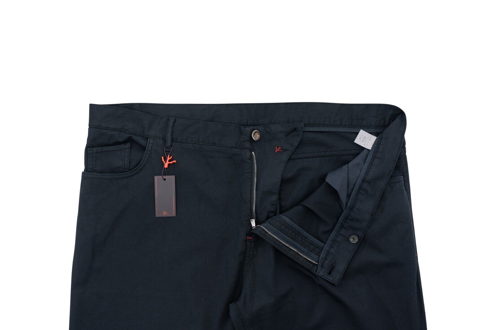 690$ ISAIA NAPOLI Blue Navy 5 Pockets Trousers Pant Cotton 44 US / 60 EU