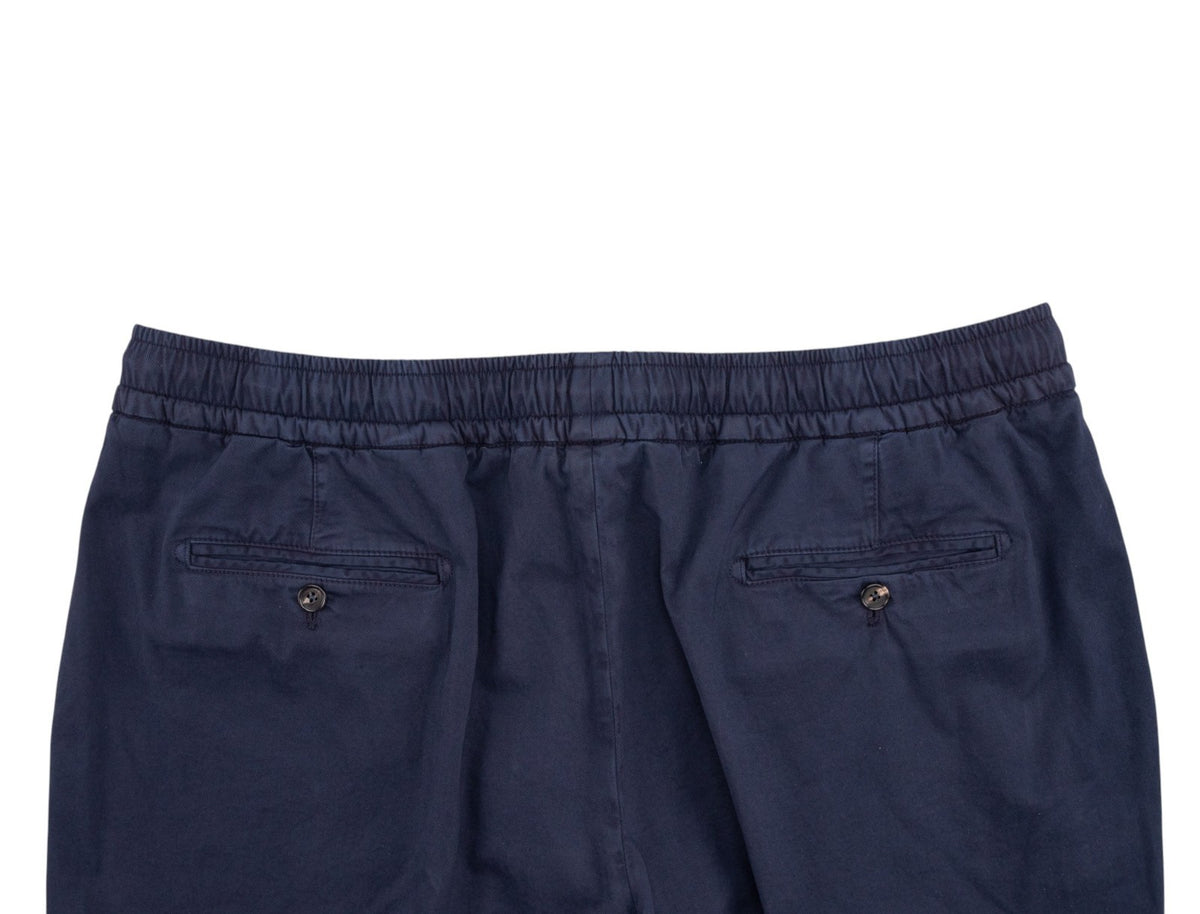 1050$ ISAIA NAPOLI Blue Indigo Drawstring Pant Cotton Relaxed 42 US / 58 IT