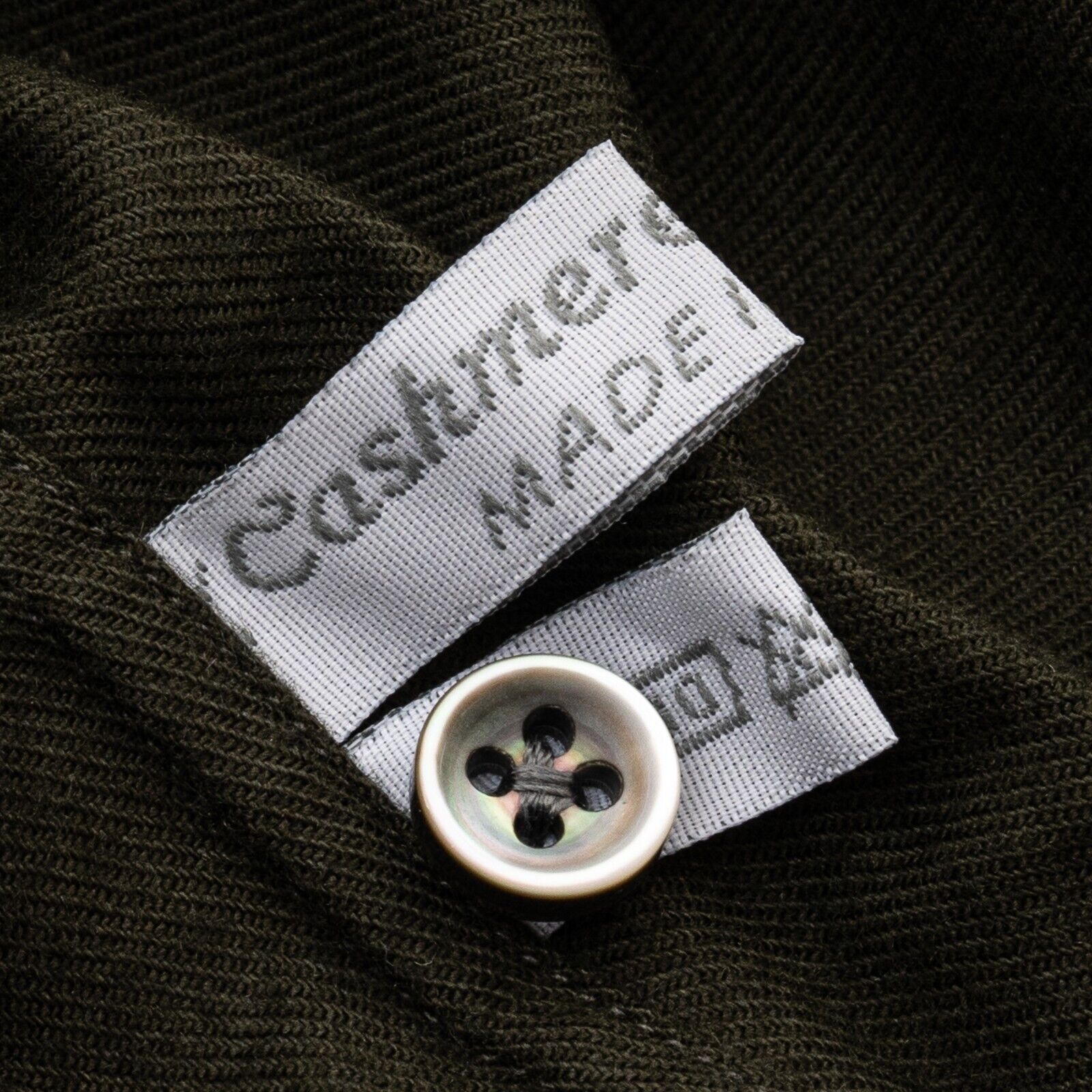 1400$ LUXURY MAROL BOLOGNA Solid Shirt Green Cashmere / Cotton 15.5 - 39