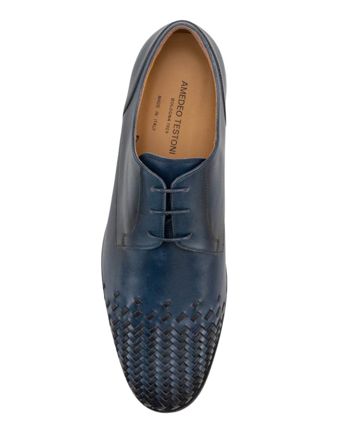1200$ TESTONI "Portonovo" Derby Shoes Soft Calf Blue 10 UK / 11 US / 44 IT