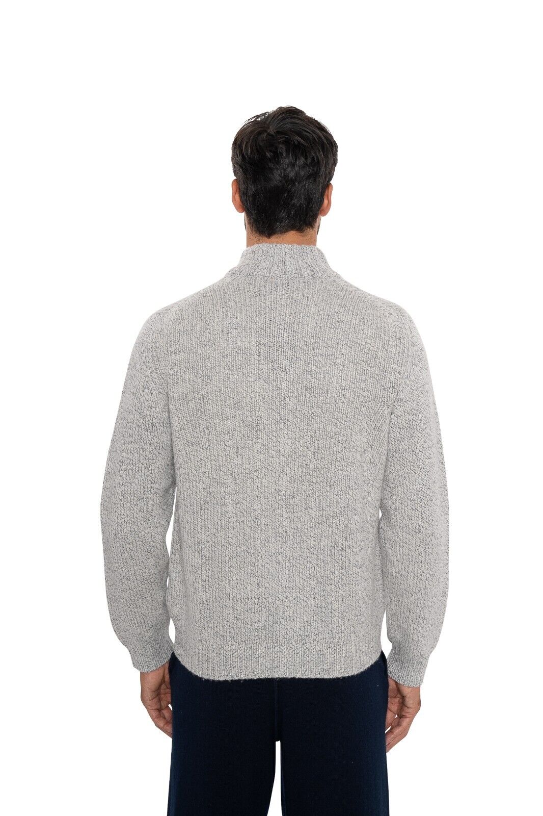 $2000 FEDELI CASHMERE "Malfilè" Gray Cardigan Jacket Full Zip Cashmere
