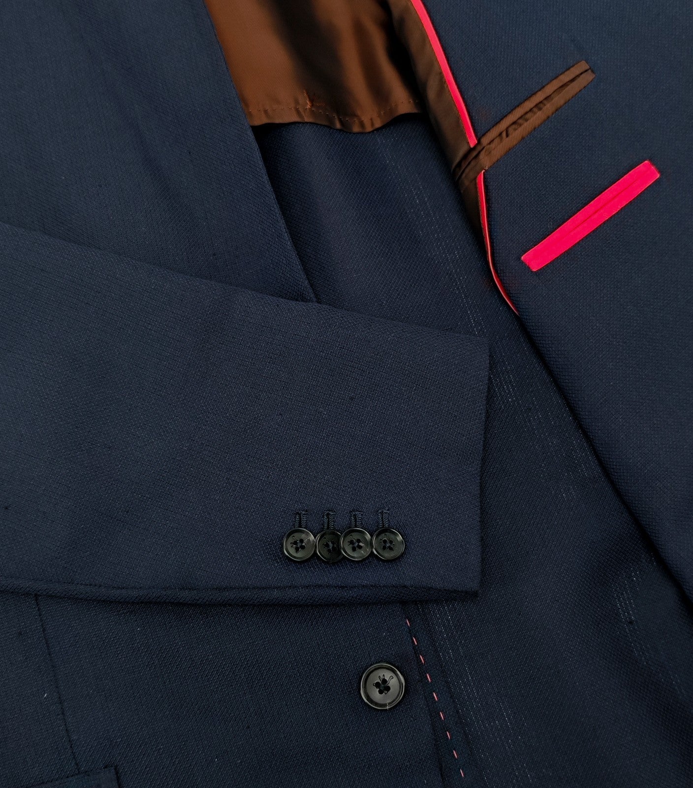 $5200 ISAIA "Domenico" Blue Jacket Sport Coat Linen Cotton 46 US / 56 EU 8R