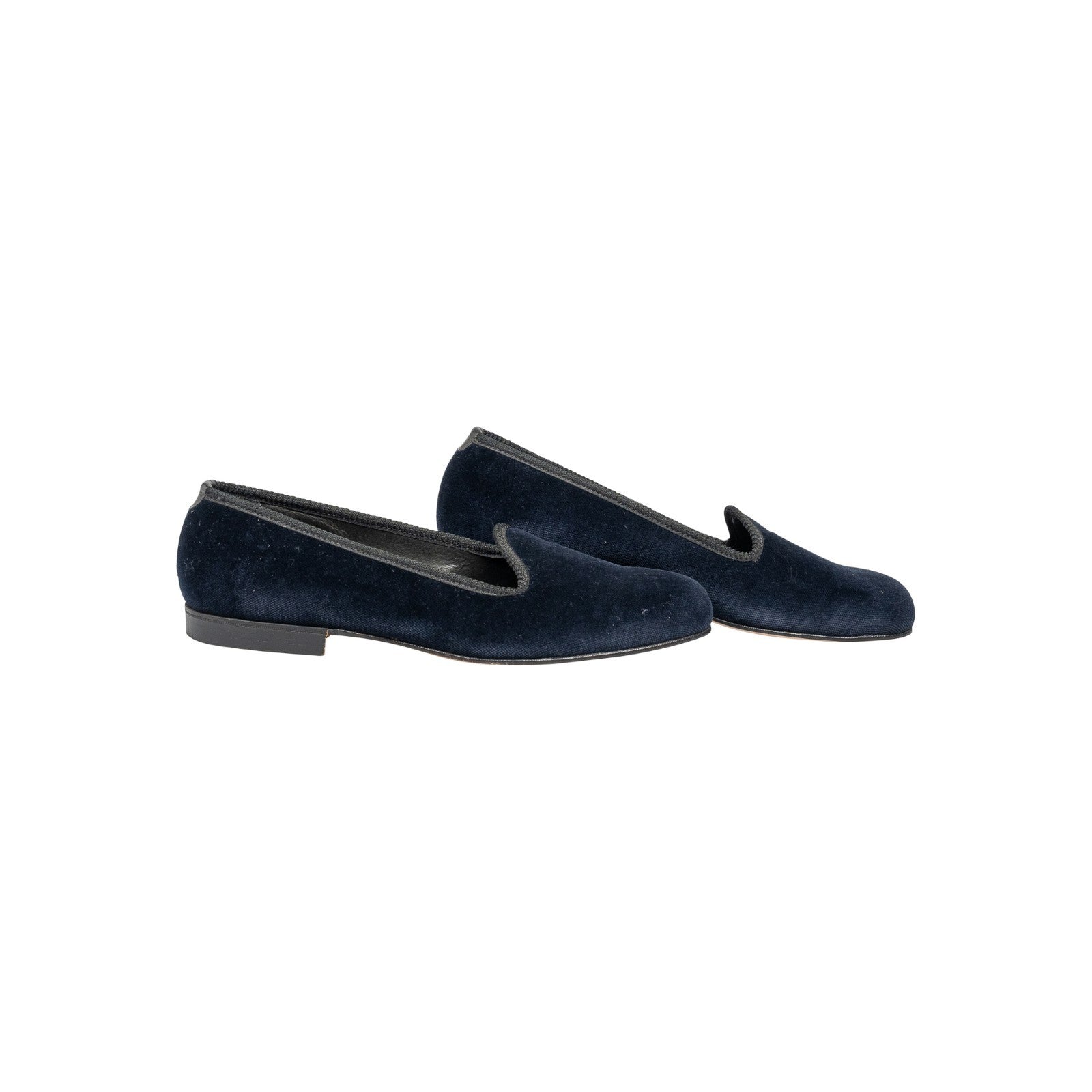 950$ RUBINACCI Blue Navy Velvet Slippers Shoes – Made in England 7.5 UK - 8.5 US